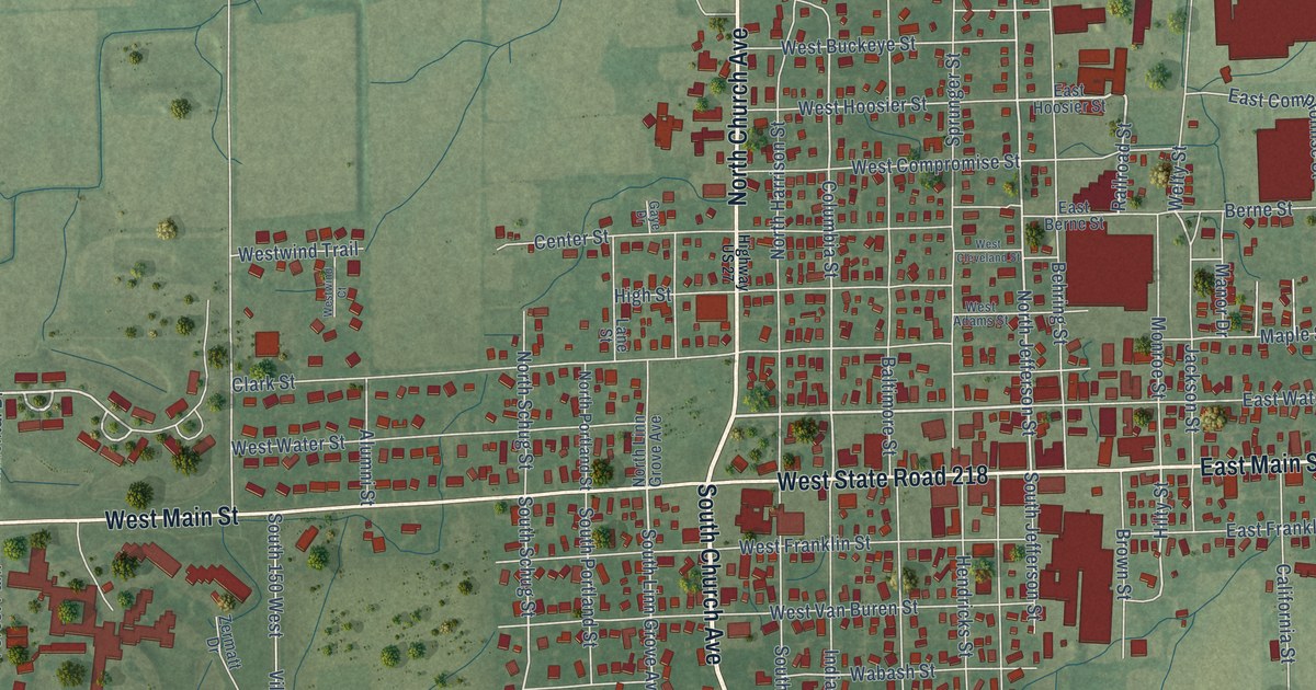 Map of Berne, Indiana in 2026