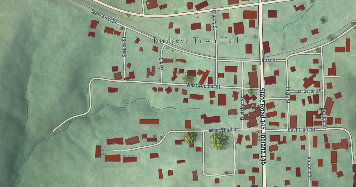 Map of Birdseye, Indiana in 2026