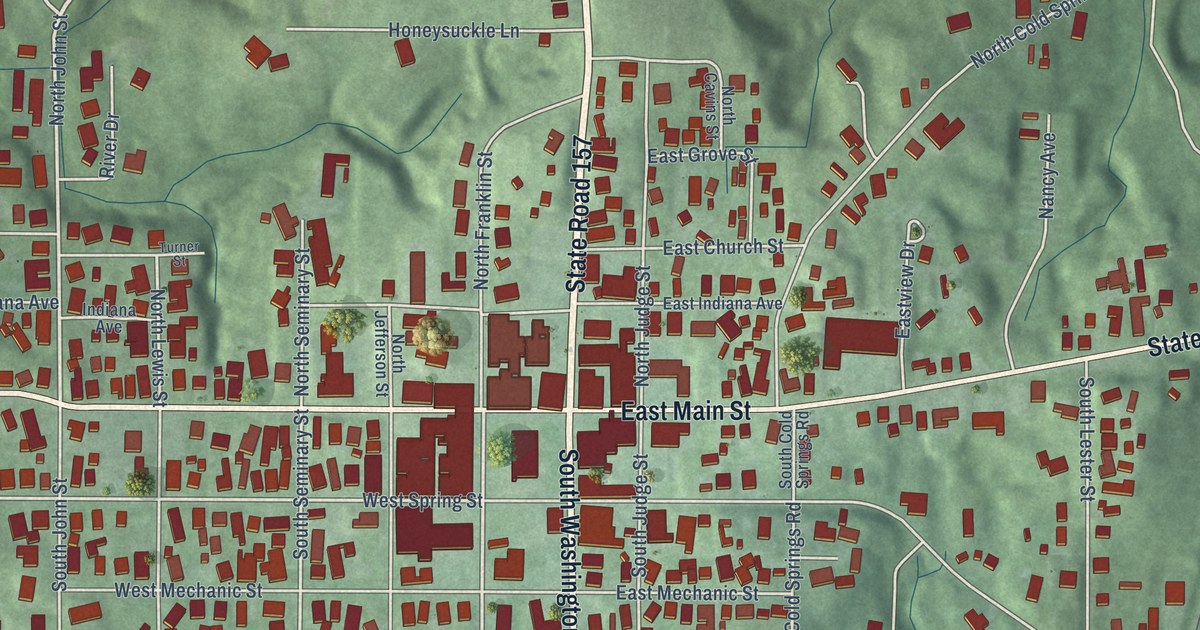 Map of Bloomfield, Indiana in 2026