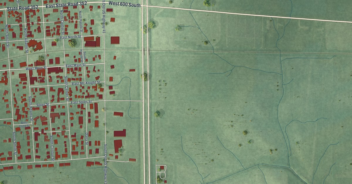 Map of Boswell, Indiana in 2026