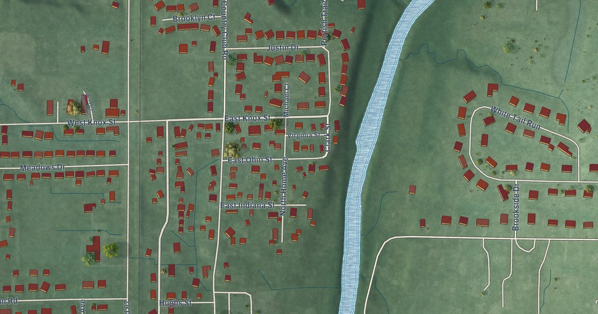 Map of Brooklyn, Indiana in 2026