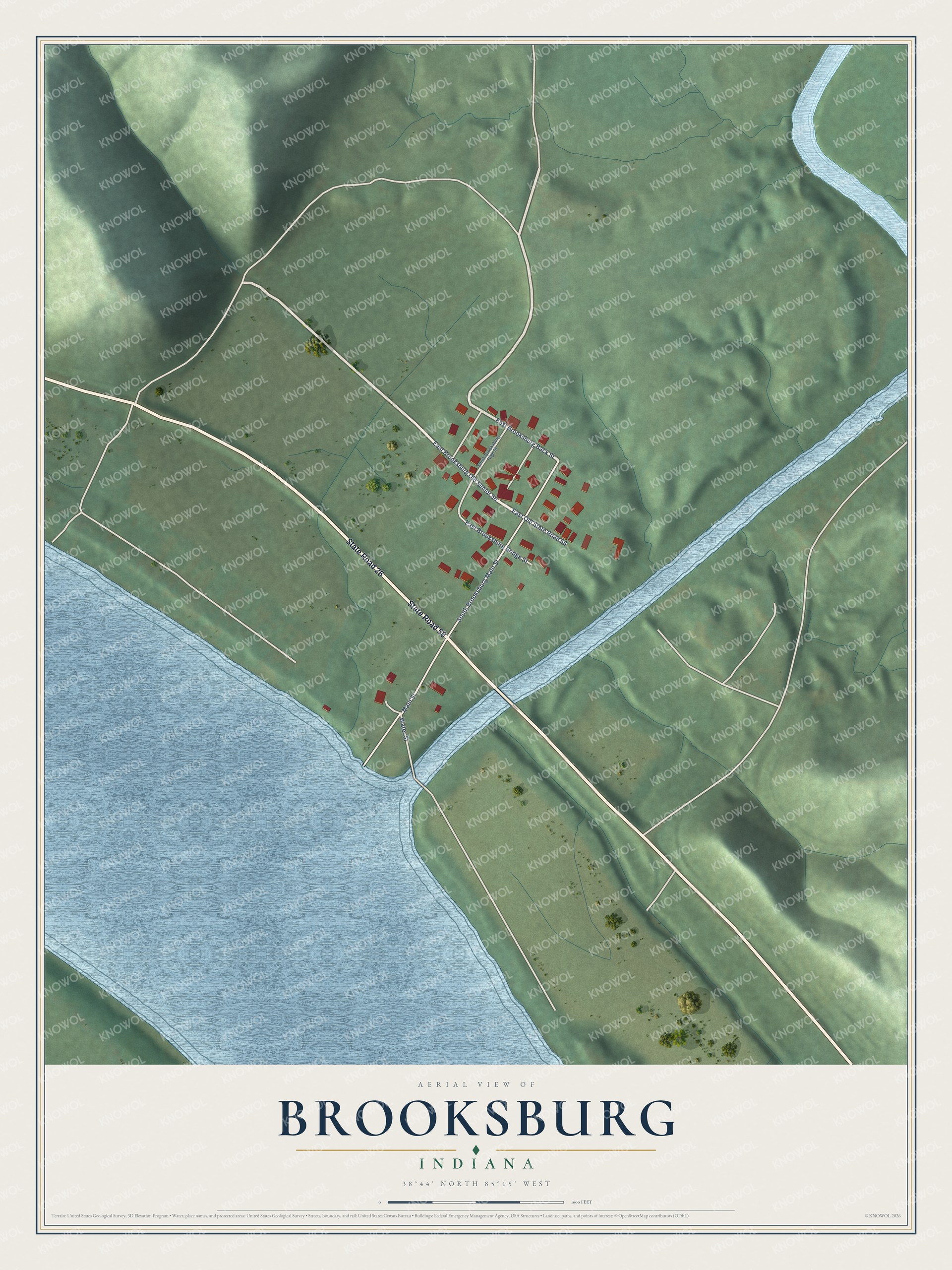 Watermarked full-map preview of Brooksburg, Indiana
