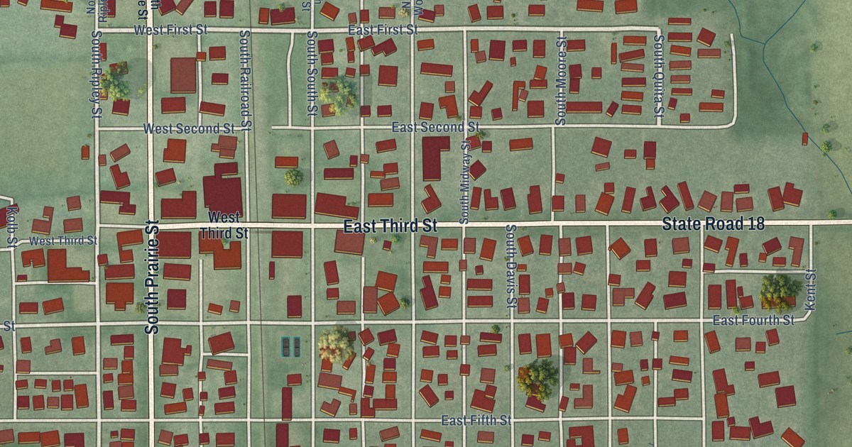 Map of Brookston, Indiana in 2026