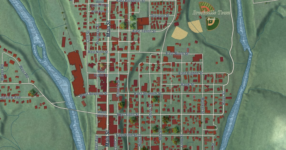Map of Brookville, Indiana in 2026