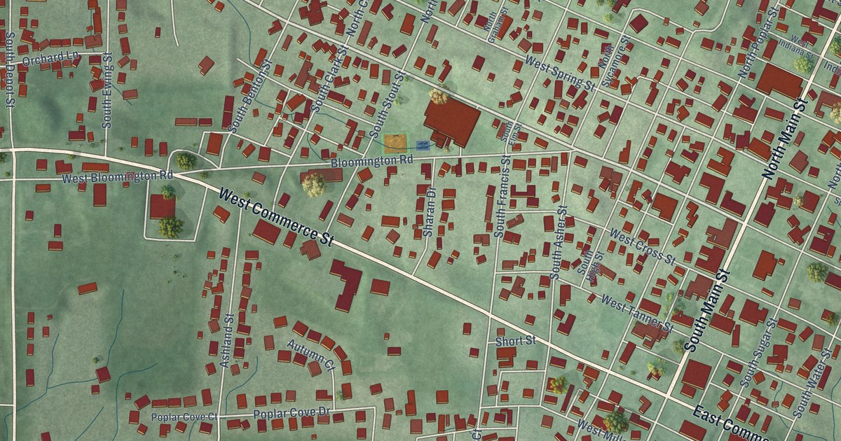Map of Brownstown, Indiana in 2026