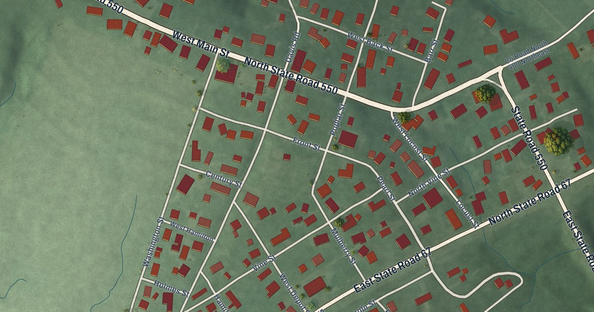 Map of Bruceville, Indiana in 2026