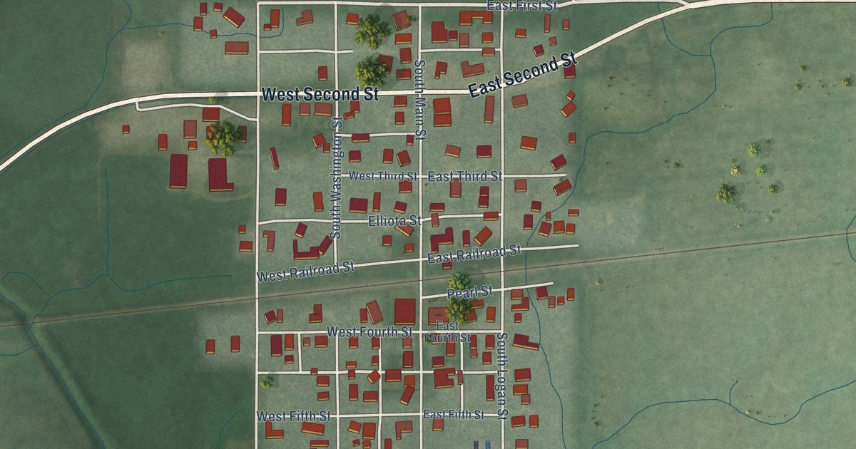 Map of Burnettsville, Indiana in 2026