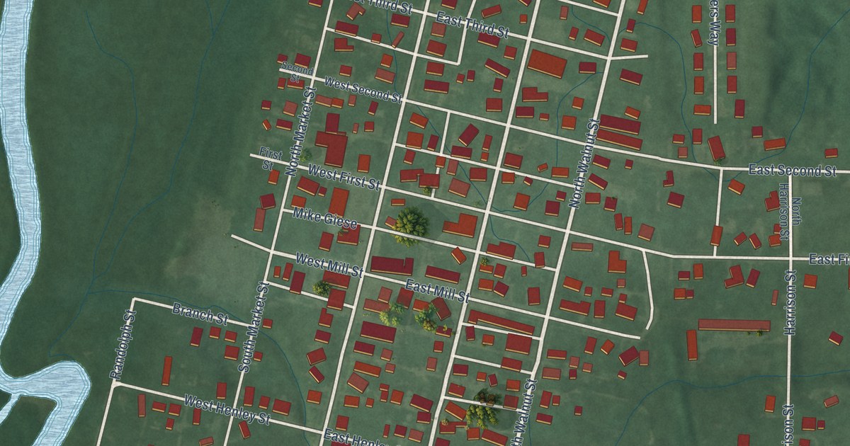 Map of Carthage, Indiana in 2026
