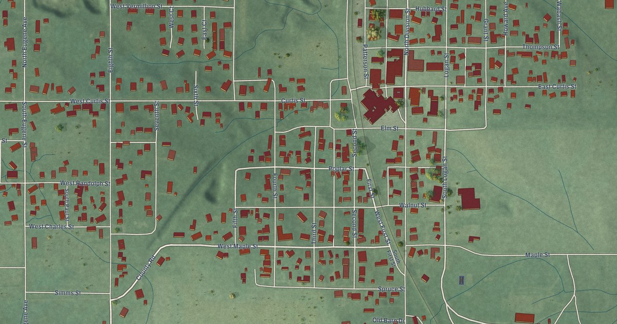 Map of Cayuga, Indiana in 2026