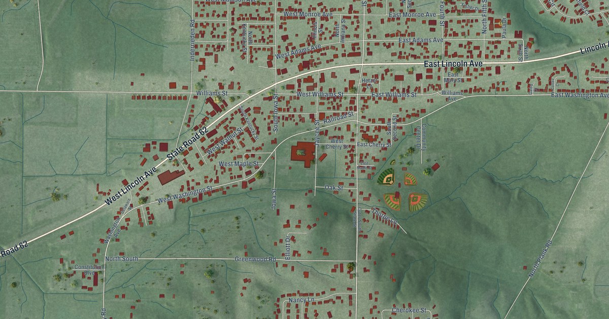 Map of Chandler, Indiana in 2026