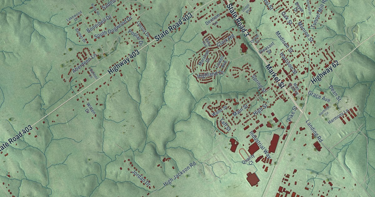 Map of Charlestown, Indiana in 2026