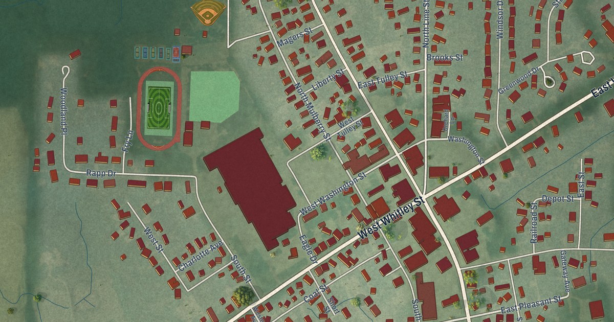 Map of Churubusco, Indiana in 2026