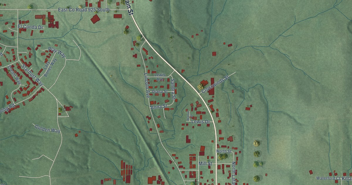 Map of Cloverdale, Indiana in 2026
