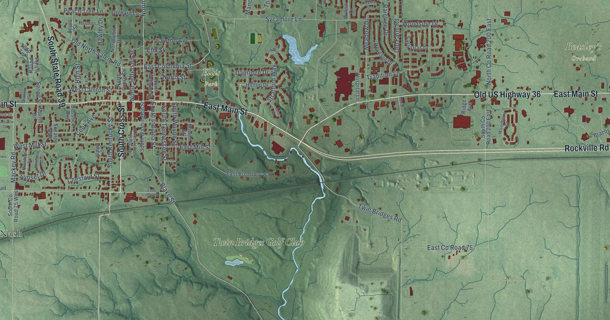 Map of Danville, Indiana in 2026