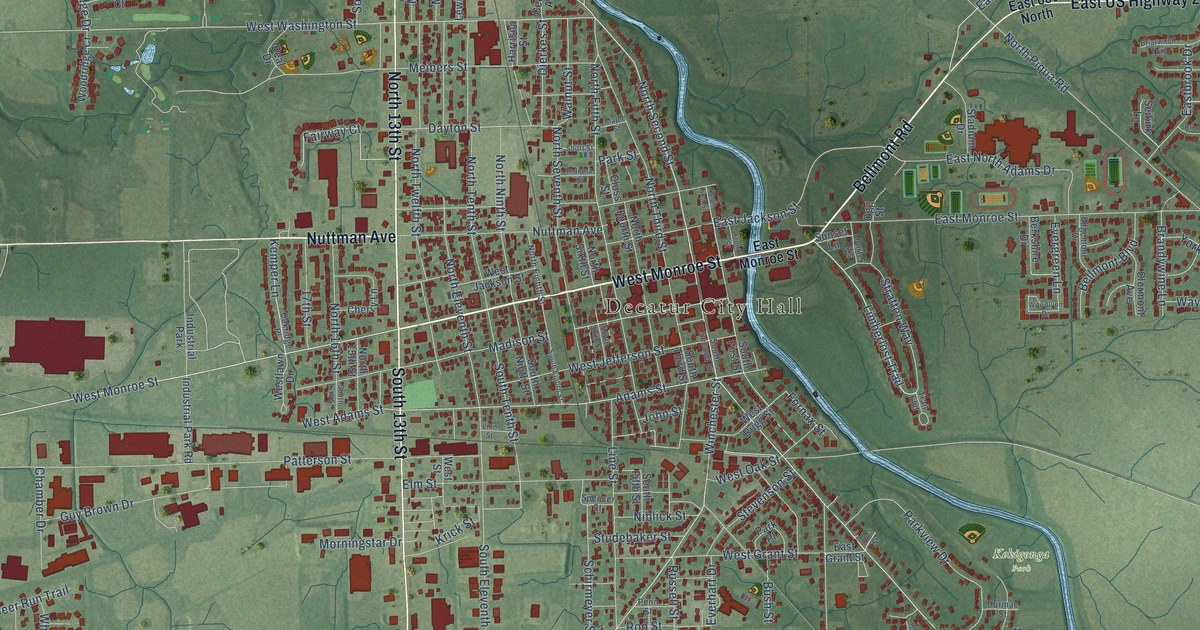 Map of Decatur, Indiana in 2026