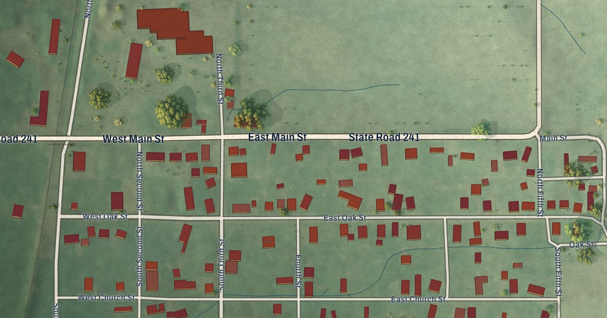 Map of Decker, Indiana in 2026