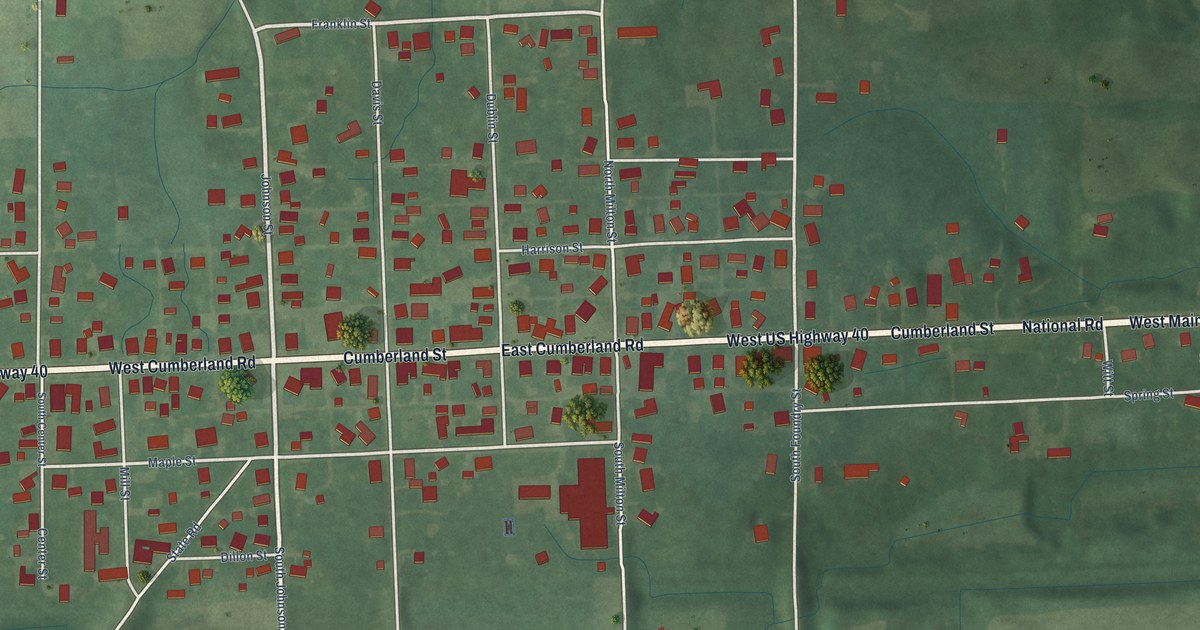 Map of Dublin, Indiana in 2026