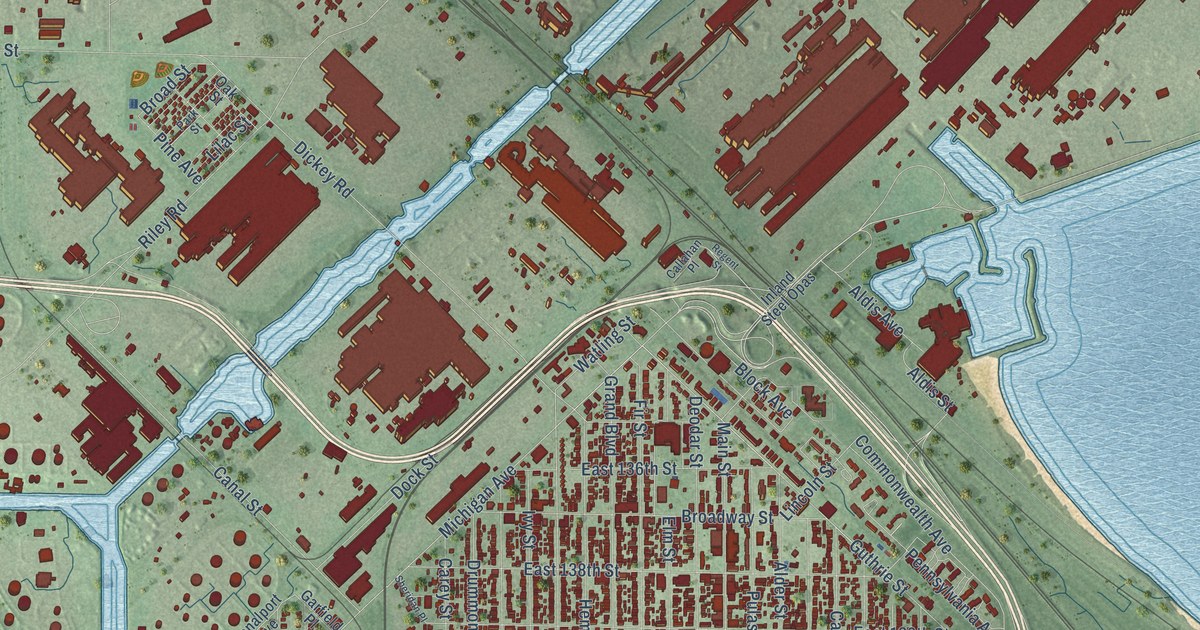Map of East Chicago, Indiana in 2026