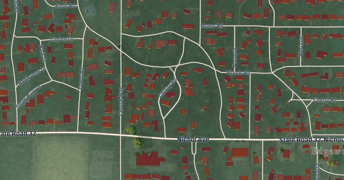 Map of Edgewood, Indiana in 2026