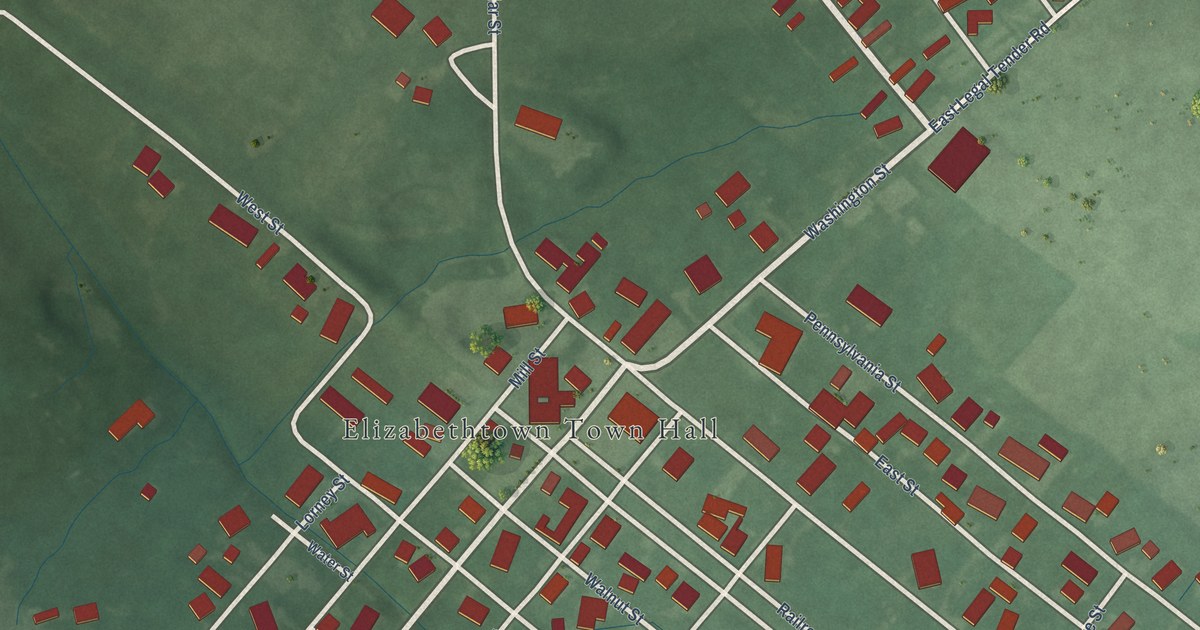 Map of Elizabethtown, Indiana in 2026