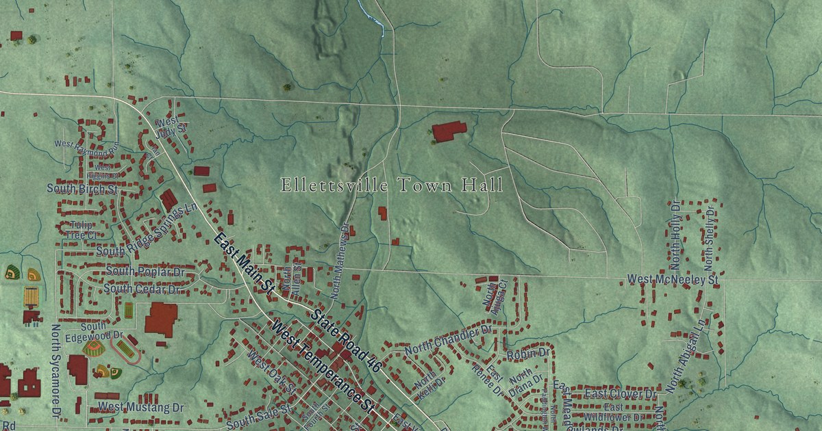 Map of Ellettsville, Indiana in 2026