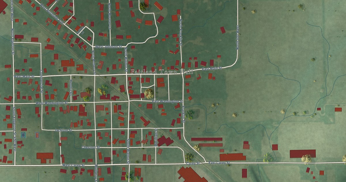 Map of Fairland, Indiana in 2026