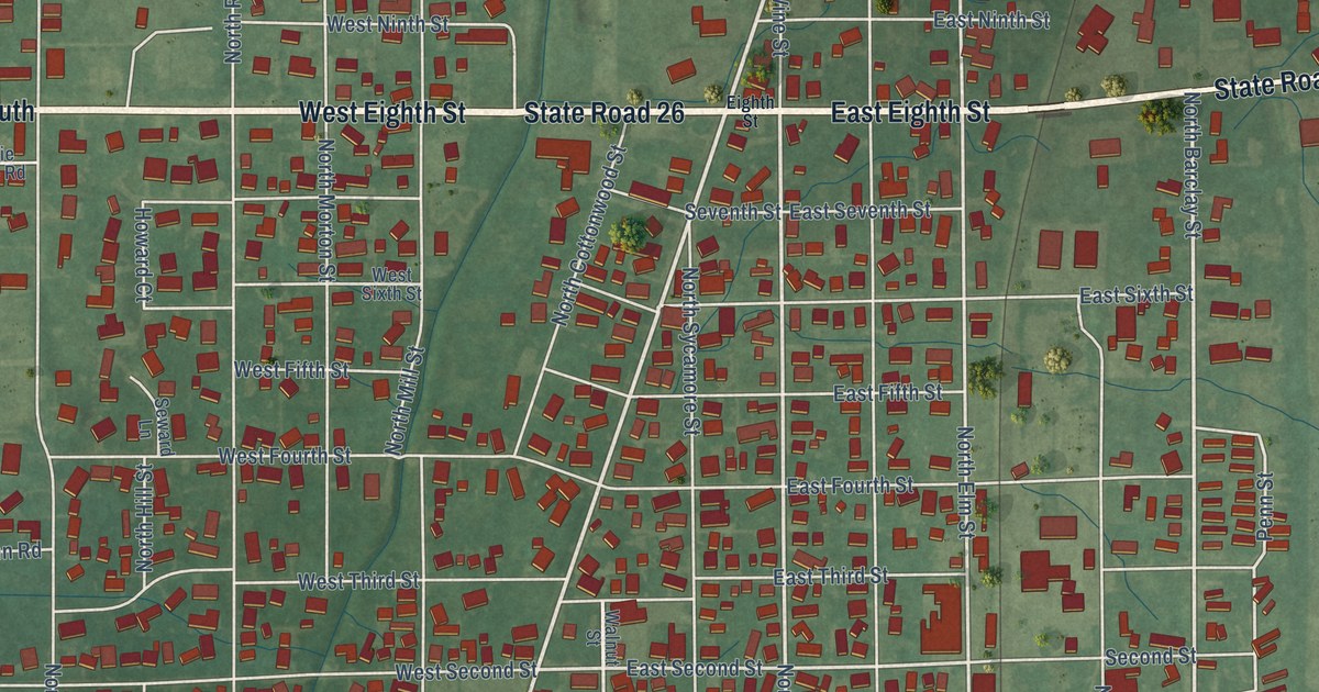 Map of Fairmount, Indiana in 2026