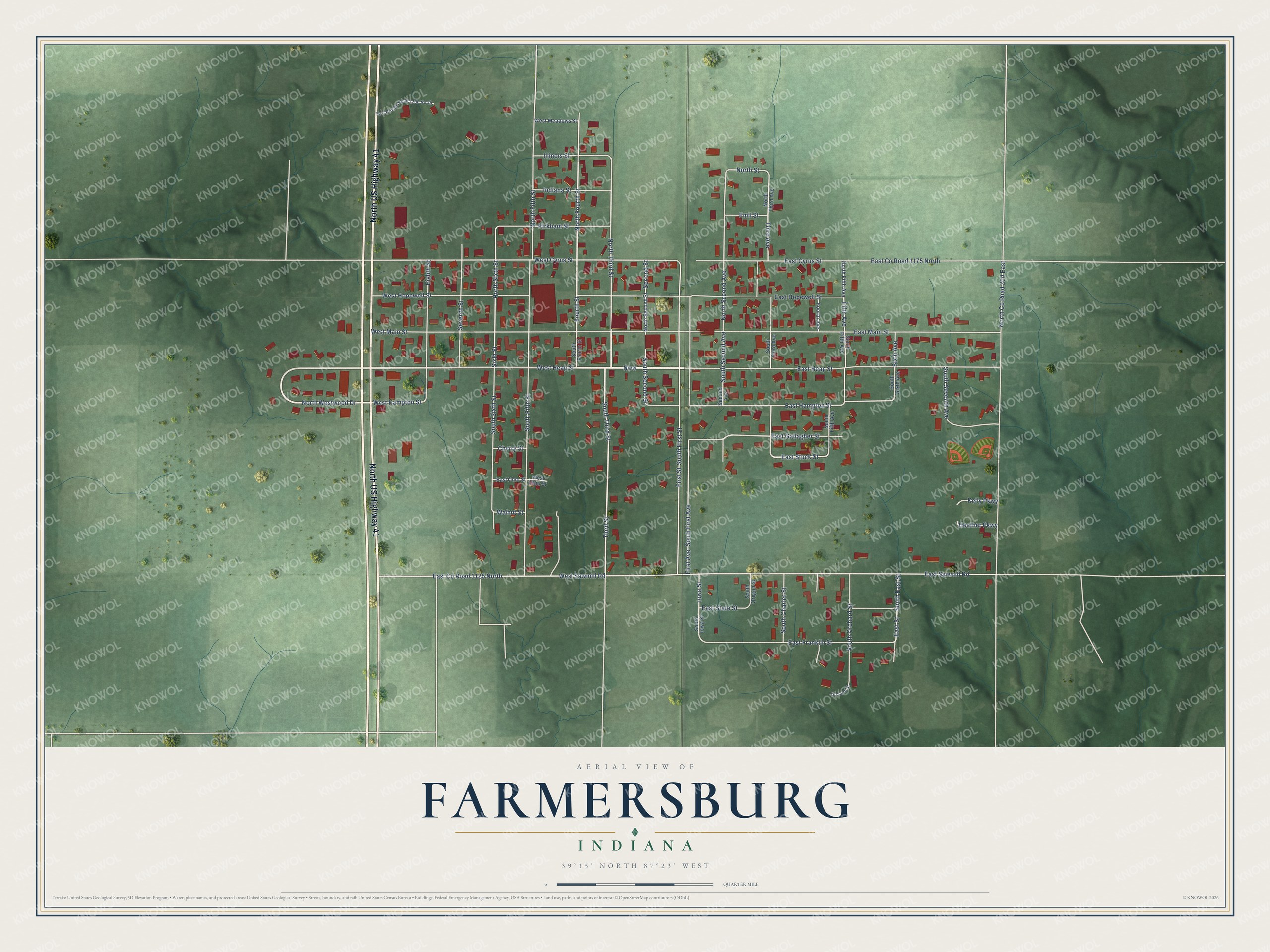 Watermarked full-map preview of Farmersburg, Indiana