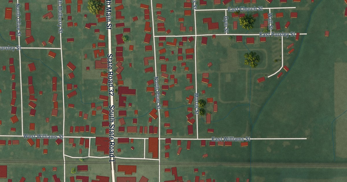 Map of Farmland, Indiana in 2026