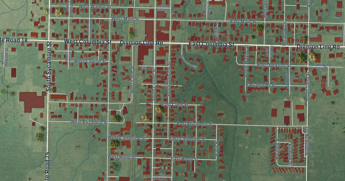 Map of Flora, Indiana in 2026