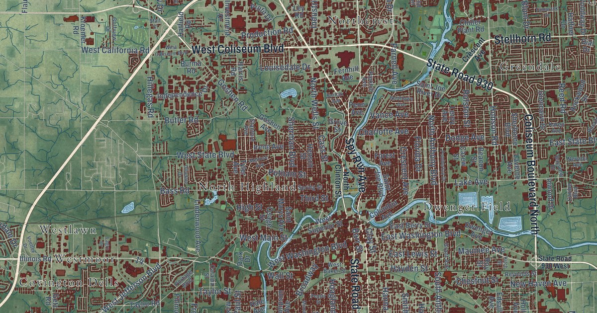 Map of Fort Wayne, Indiana in 2026