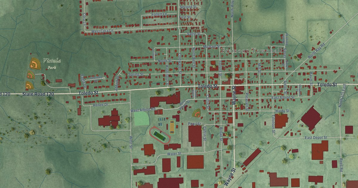 Map of Fremont, Indiana in 2026