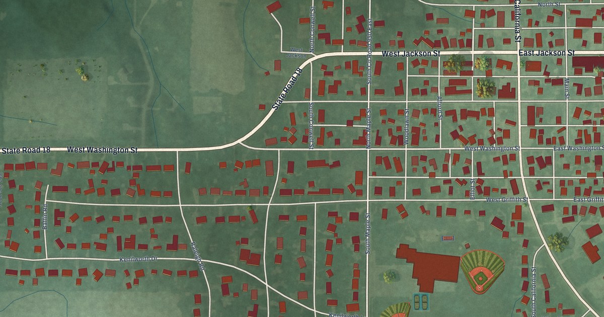 Map of Galveston, Indiana in 2026