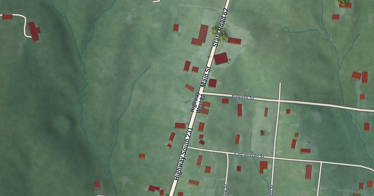 Map of Gentryville, Indiana in 2026