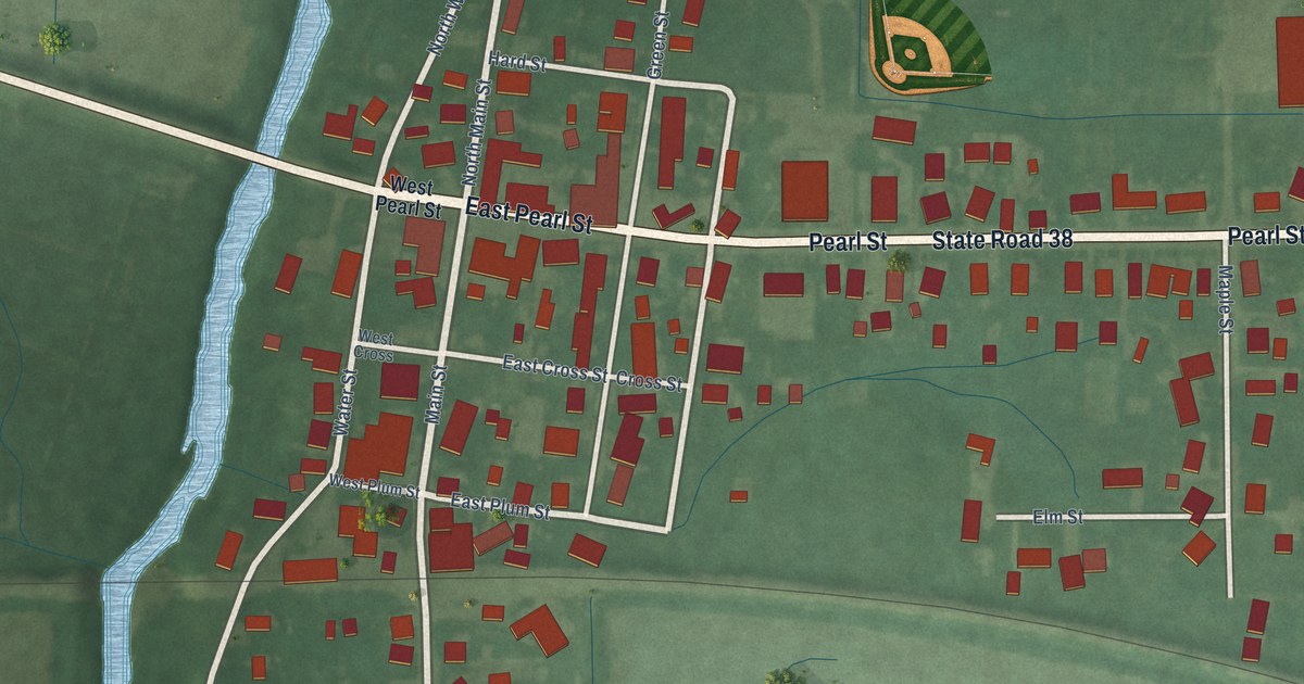 Map of Greens Fork, Indiana in 2026