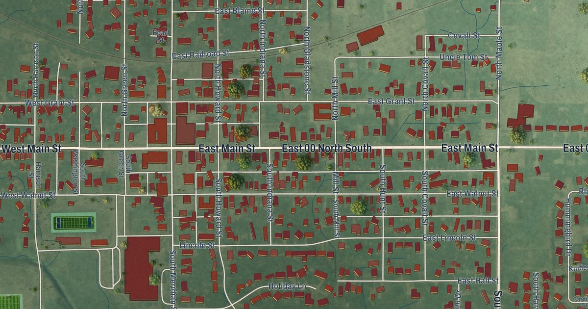 Map of Greentown, Indiana in 2026
