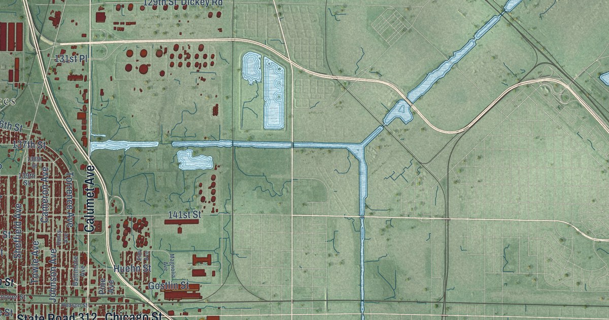 Map of Hammond, Indiana in 2026