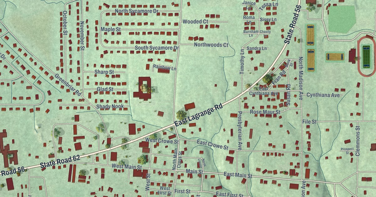 Map of Hanover, Indiana in 2026