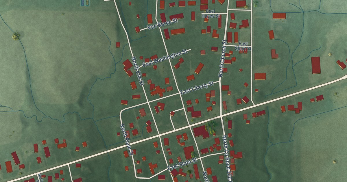 Map of Harmony, Indiana in 2026