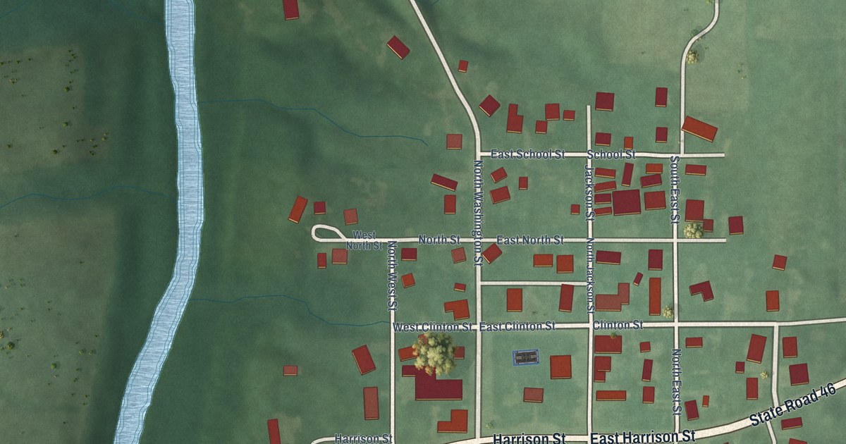 Map of Hartsville, Indiana in 2026