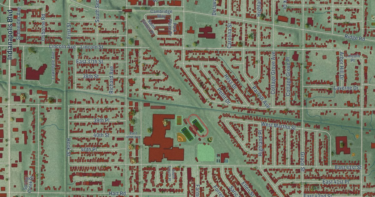 Map of Highland, Indiana in 2026