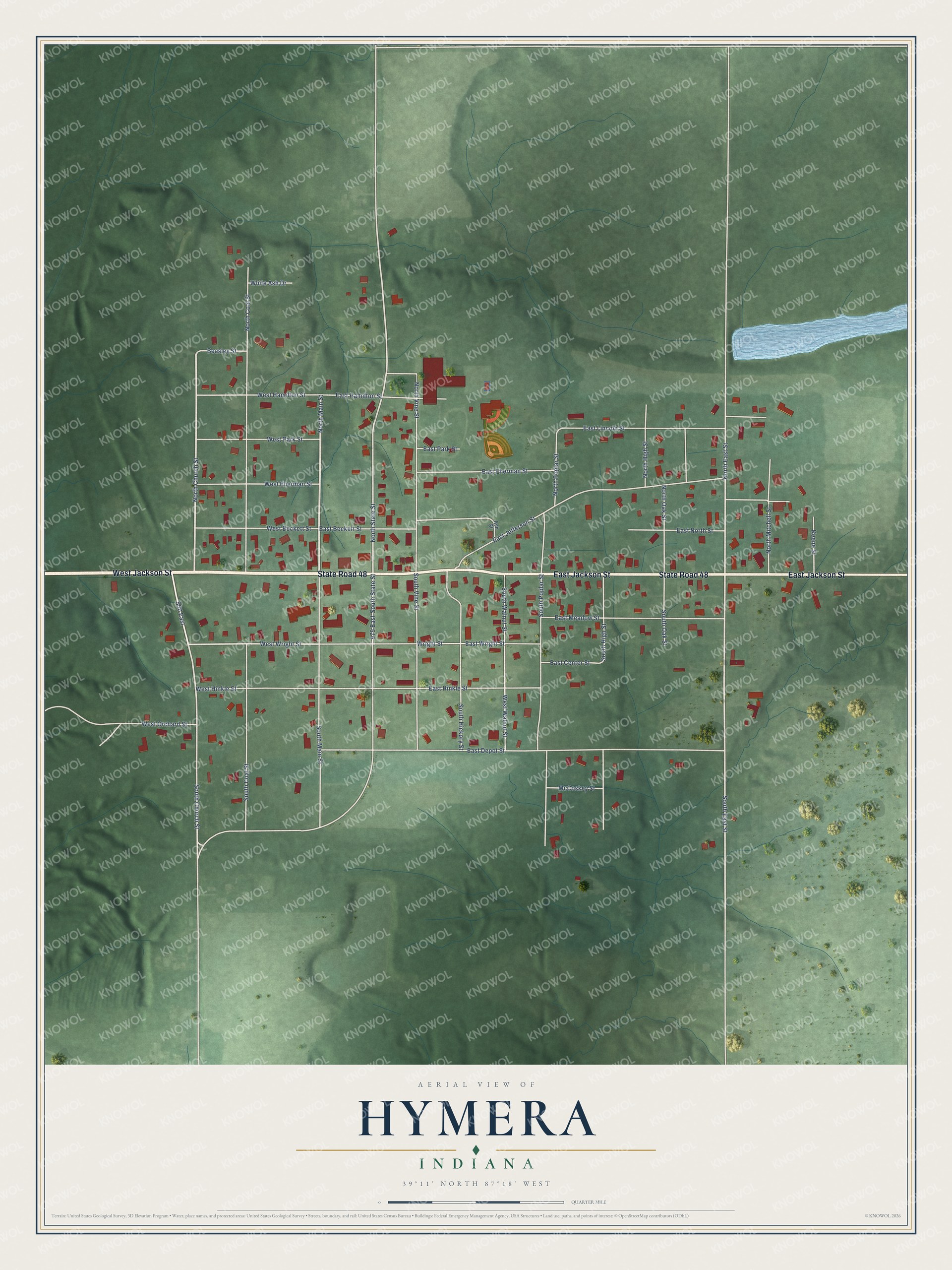 Watermarked full-map preview of Hymera, Indiana