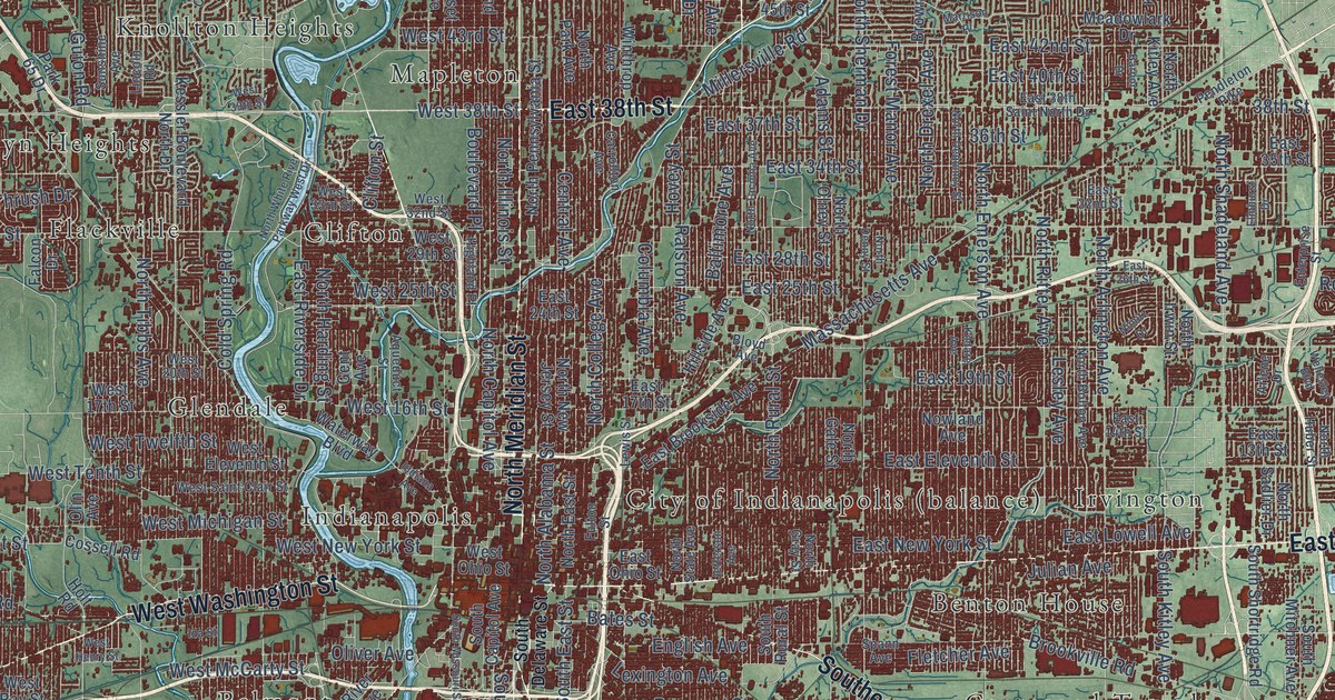 Map of Indianapolis city (balance), Indiana in 2026