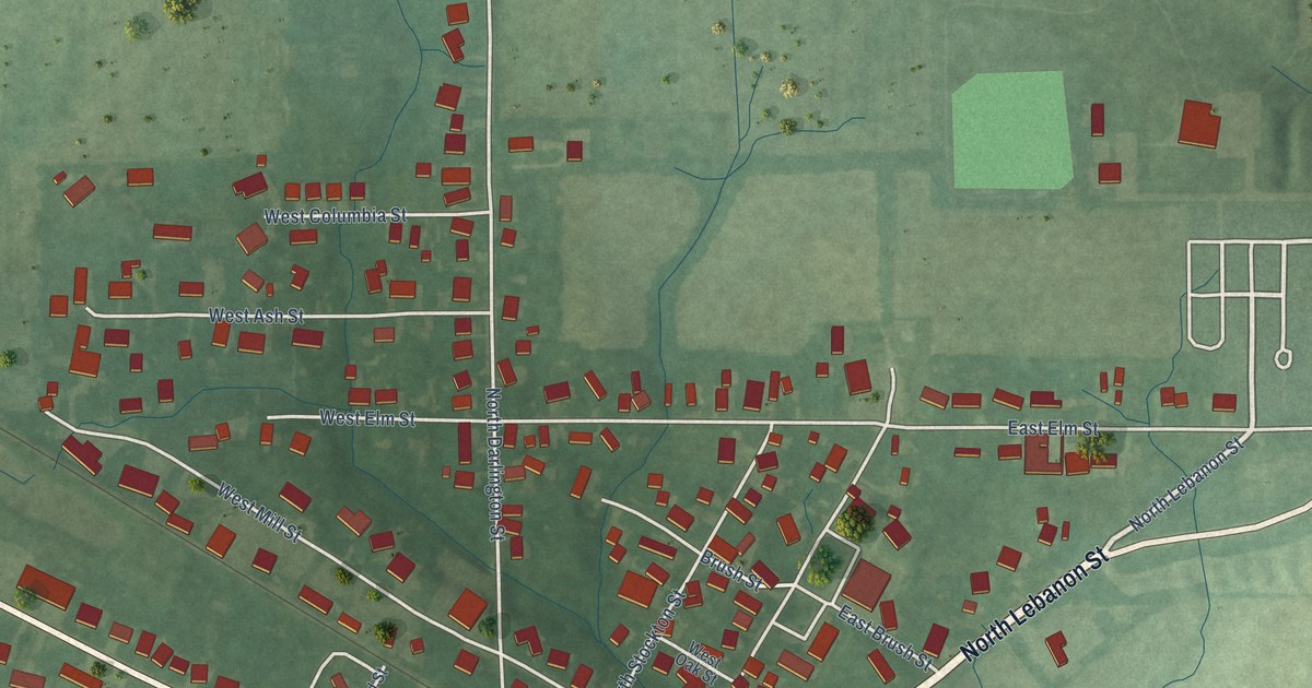 Map of Jamestown, Indiana in 2026