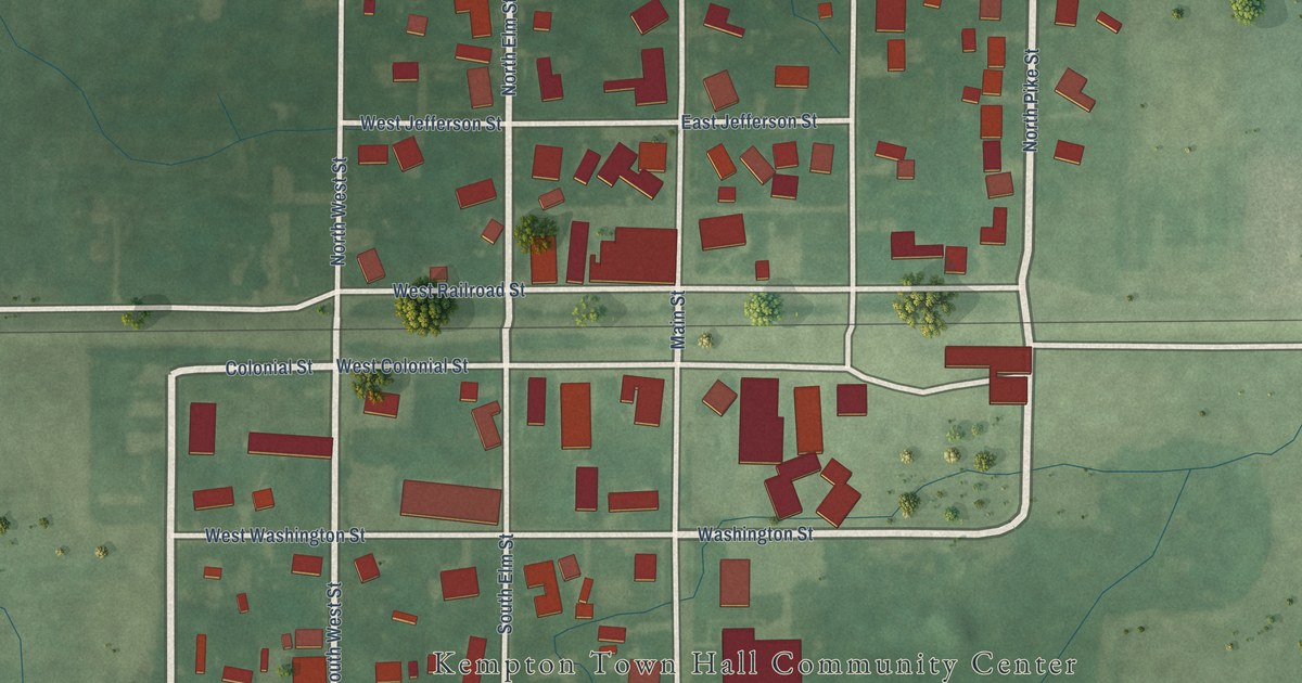 Map of Kempton, Indiana in 2026
