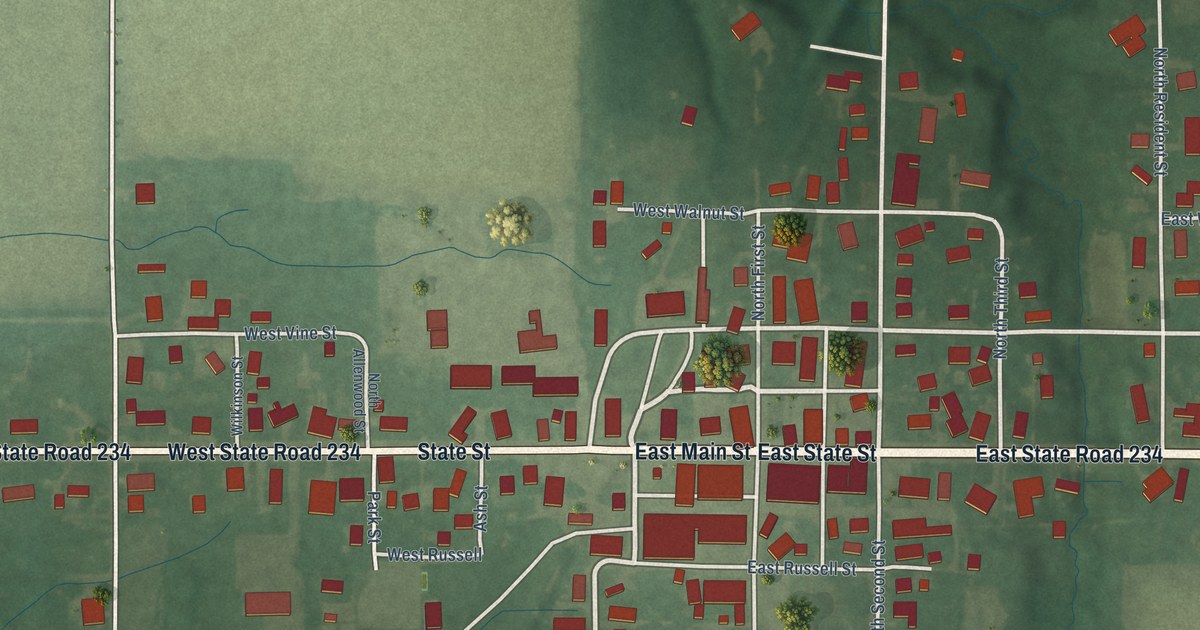 Map of Kingman, Indiana in 2026