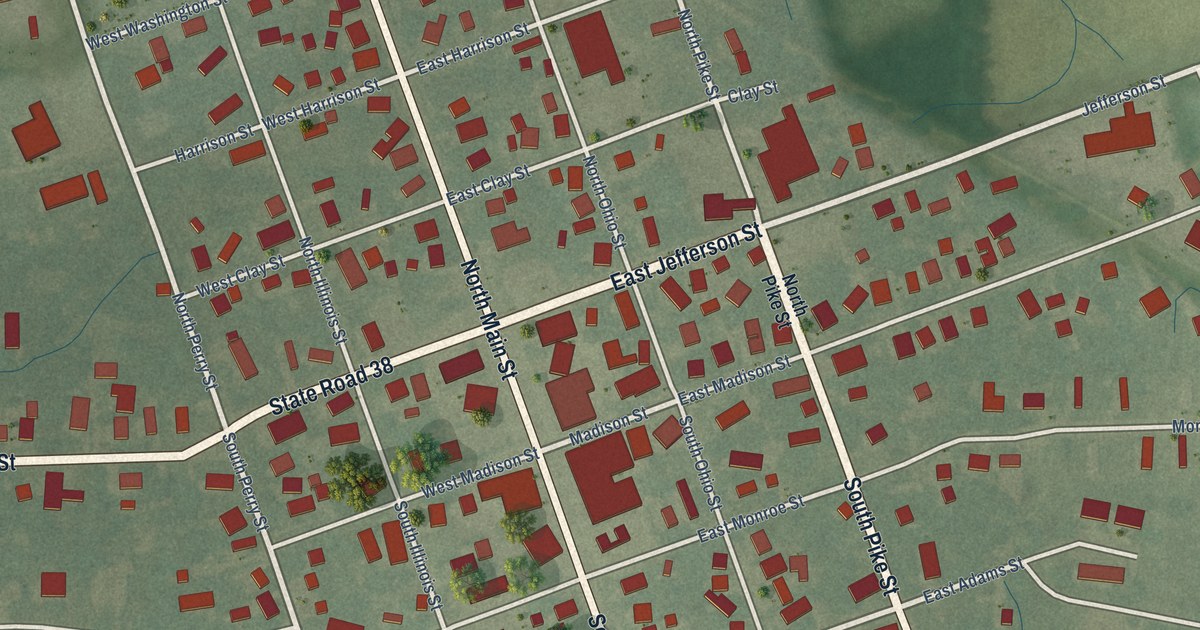 Map of Kirklin, Indiana in 2026
