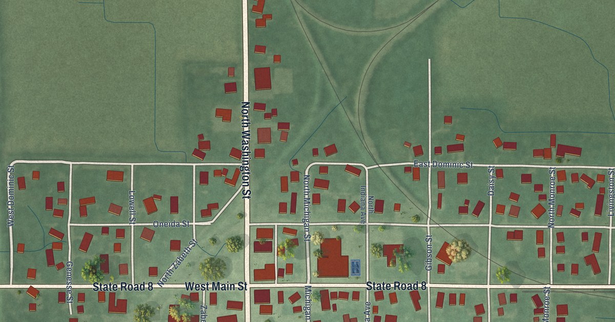 Map of La Crosse, Indiana in 2026