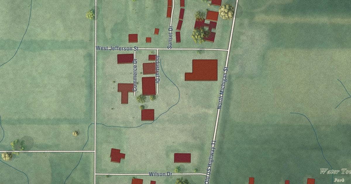Map of Lakeville, Indiana in 2026
