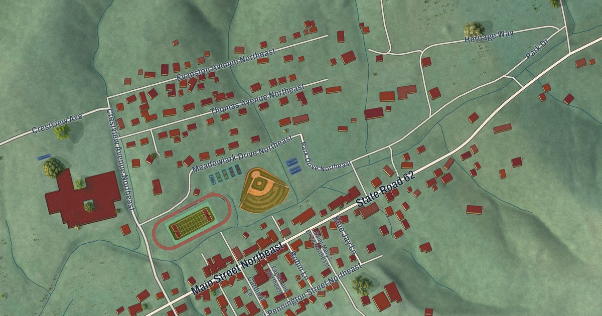 Map of Lanesville, Indiana in 2026